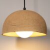 Large Rustic Ceramic Pendant Light - Handmade Wooden Look Chandelier for Kitchen Island Lighting