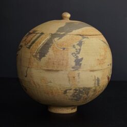 Large Yellow Ceramic Vase - Vintage Rustic Flower Pot for Living Room Decor - Ethnic Pottery Tall Vase