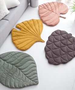 Leaf Pet Bed Blanket - Cozy Dog Cat Pad, Washable Play Mat, Nursery Decor Rug