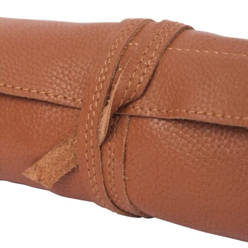 Leather Charger Roll Up Organizer - Travel Cable Cord Case - Portable Tech Accessories Pouch - Image 5