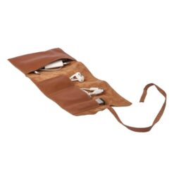 Leather Charger Roll Up Organizer - Travel Cable Cord Case - Portable Tech Accessories Pouch