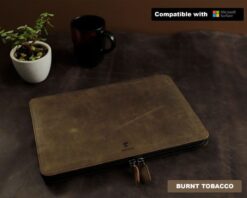 Leather Sleeve for Microsoft Surface Laptop 13.5/15", Surface Book, Studio - Folio Case with Document Pocket