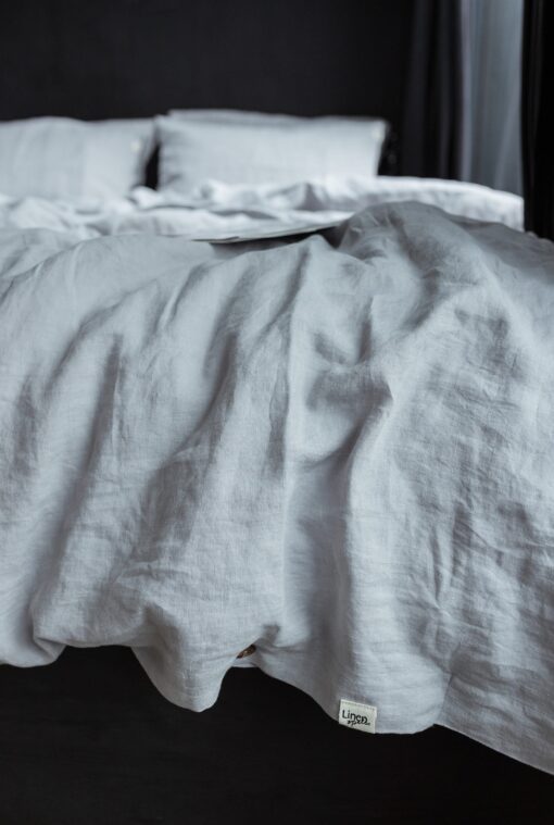 Light Grey Linen Bedding Set - 100% Organic Flax - Queen King Twin Sizes - Image 2