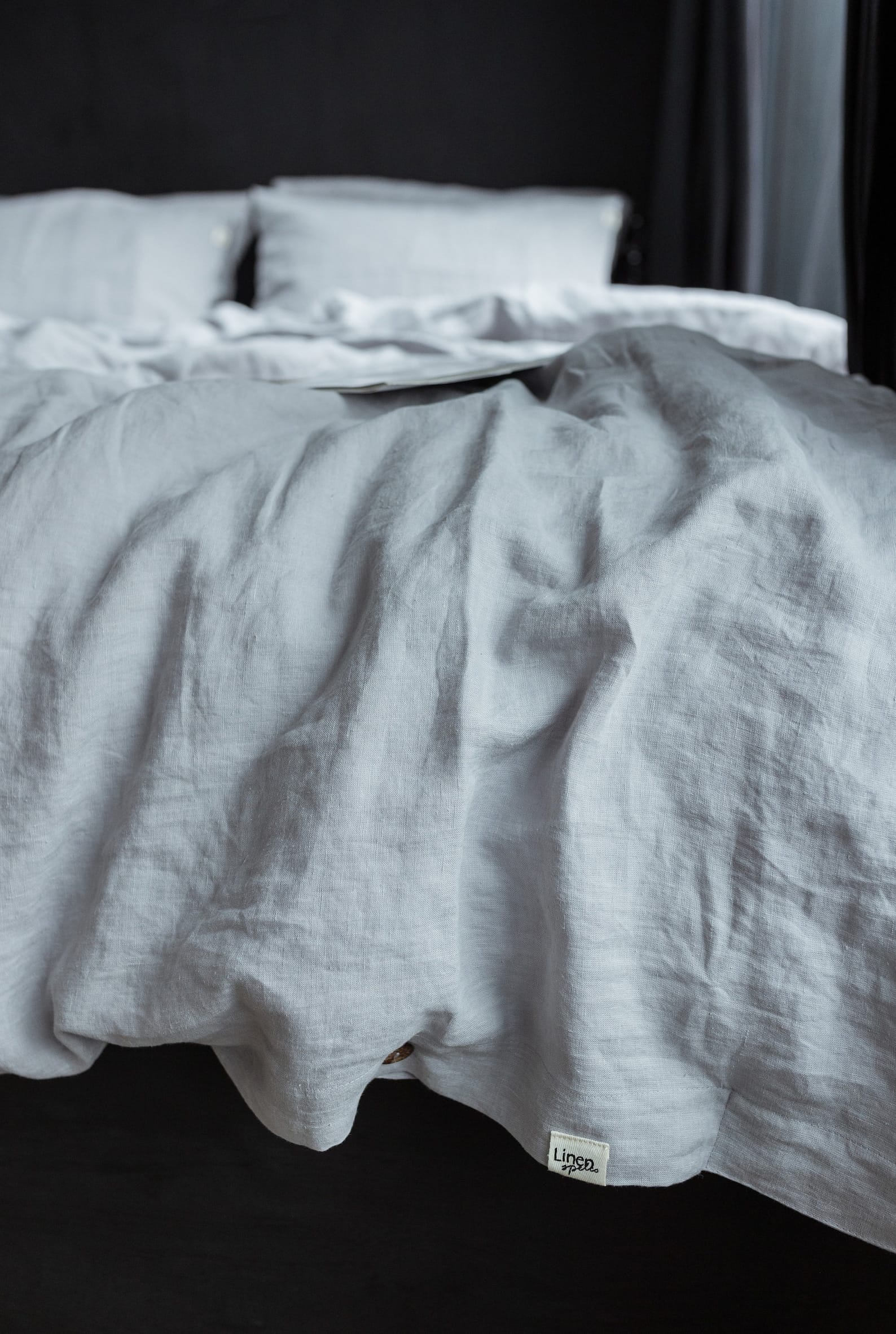 Light Grey Linen Bedding Set - 100% Organic Flax - Queen King Twin Sizes - Image 2