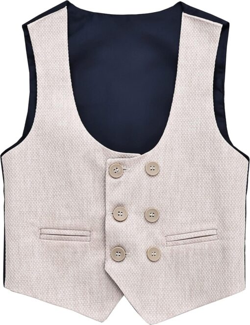 Lilax Boys' 5-Piece Suit Set - Formal Jacket, Vest, Pants, Shirt & Bowtie - Wedding, Party, Communion - Image 4