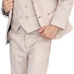 Lilax Boys' 5-Piece Suit Set - Formal Jacket, Vest, Pants, Shirt & Bowtie - Wedding, Party, Communion