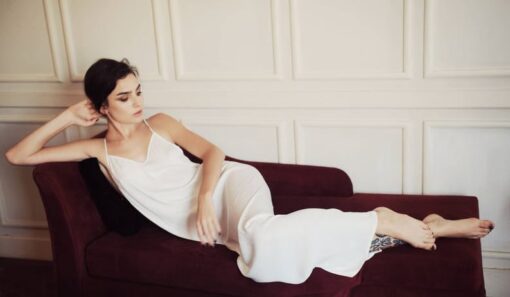 Luxurious Silk Slip Dress Open Back Maxi Gown | Silk Sleepwear Nightie