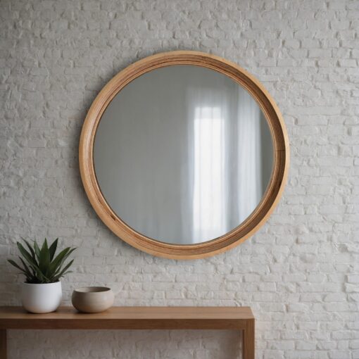 Modern Round Wall Mirror - Aesthetic Home Decor, Bedroom & Christmas Item for Her - Image 3