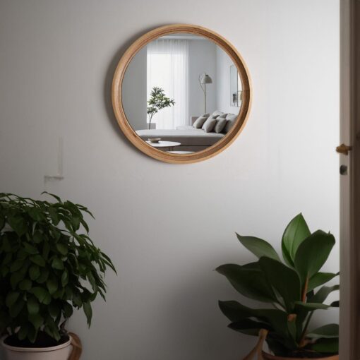 Modern Round Wall Mirror - Aesthetic Home Decor, Bedroom & Christmas Item for Her - Image 2