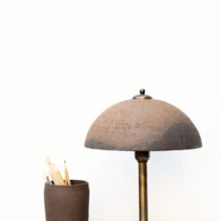 Mushroom Lamp Ceramic Bedside Table Lamp - Mid Century Modern Pottery Desk Light - Brown Abstract Pedestal Chandelier