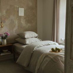 Natural Linen Bedding Set - Organic Flax Comforter Cover & Pillowcases - Queen King Twin
