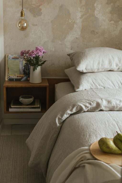 Natural Linen Bedding Set - Organic Flax Comforter Cover & Pillowcases - Queen King Twin - Image 4