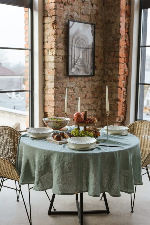 Natural Linen Tablecloth - Rustic Organic Table Decor for Wedding & Everyday Use - Image 5