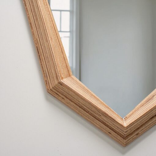 Octagon Mirror Wall Decor - Trendy Geometric Wood Frame - Housewarming Item - Image 4