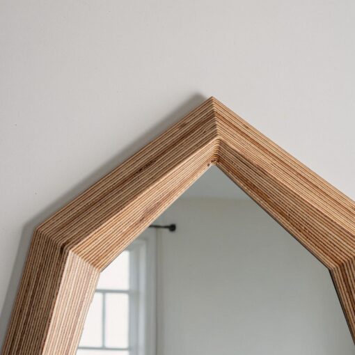 Octagon Mirror Wall Decor - Trendy Geometric Wood Frame - Housewarming Item - Image 2