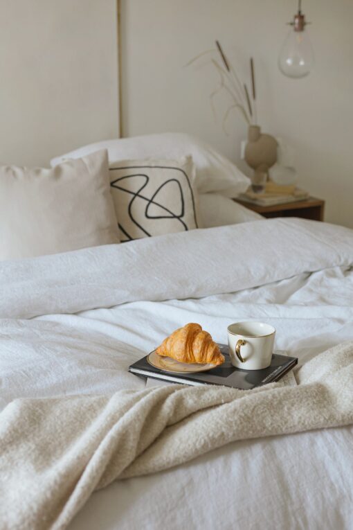 Organic Flax Linen Bedding Set - Duvet Cover & 2 Pillowcases - Queen King Twin Full - White - Image 5