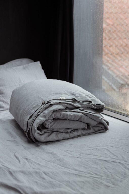 Organic Linen Duvet Cover - 100% Natural Stone Washed Bedding - Custom Size & Color - Image 2