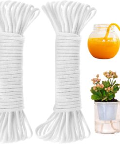 ORIMERC 60ft Self Watering Wick Cord - 1/6" DIY Automatic Plant Waterer for Vacation - African Violet & Potted Plants