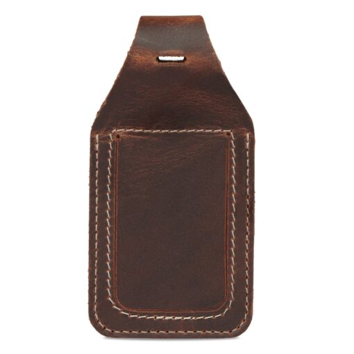 Personalized Leather AirTag Luggage Tag - Engraved Name ID - Custom Travel Bag Backpack Tag - Retro Style - Image 6