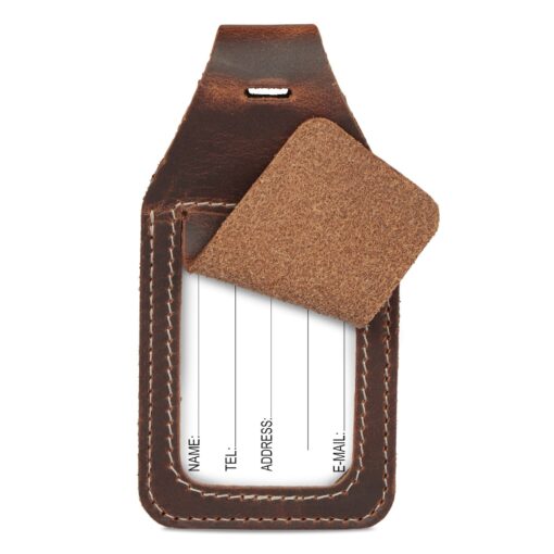 Personalized Leather AirTag Luggage Tag - Engraved Name ID - Custom Travel Bag Backpack Tag - Retro Style - Image 5