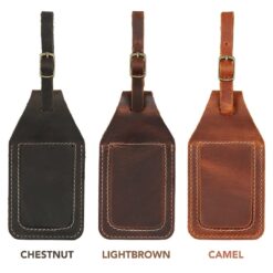 Personalized Leather AirTag Luggage Tag - Engraved Name ID - Custom Travel Bag Backpack Tag - Retro Style