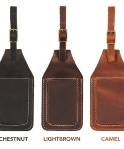 Personalized Leather AirTag Luggage Tag - Engraved Name ID - Custom Travel Bag Backpack Tag - Retro Style