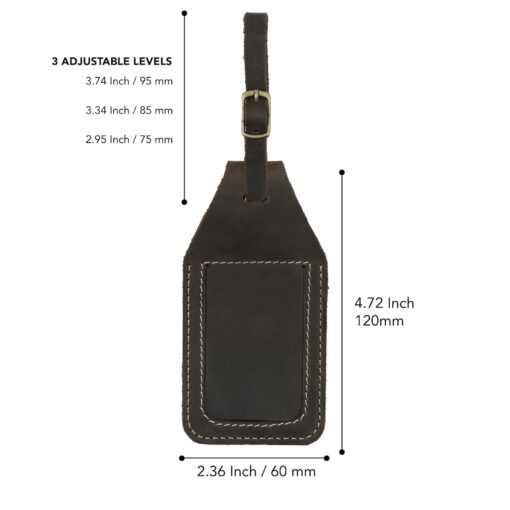 Personalized Leather AirTag Luggage Tag - Engraved Name ID - Custom Travel Bag Backpack Tag - Retro Style - Image 3