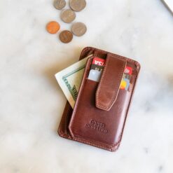Personalized Leather Card Holder Wallet - Minimalist, Handcrafted, Custom Engraved