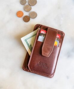 Personalized Leather Card Holder Wallet - Minimalist, Handcrafted, Custom Engraved