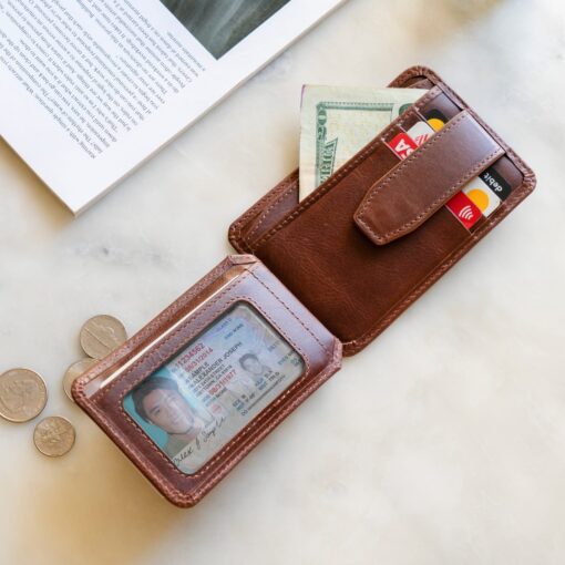 Personalized Leather Card Holder Wallet - Minimalist, Handcrafted, Custom Engraved - Image 3
