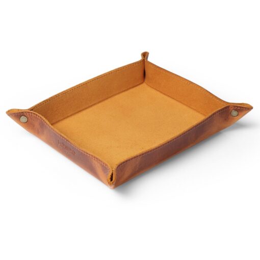 Personalized Leather Catch All Tray - Custom Engraved Valet Tray for Desk & Nightstand - Top Grain Leather Organizer - Image 6