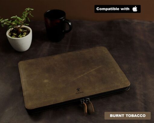 Personalized Leather MacBook Pro 14/16 (2023) Sleeve Case - MacBook Air 15 Cover - Custom Engraved