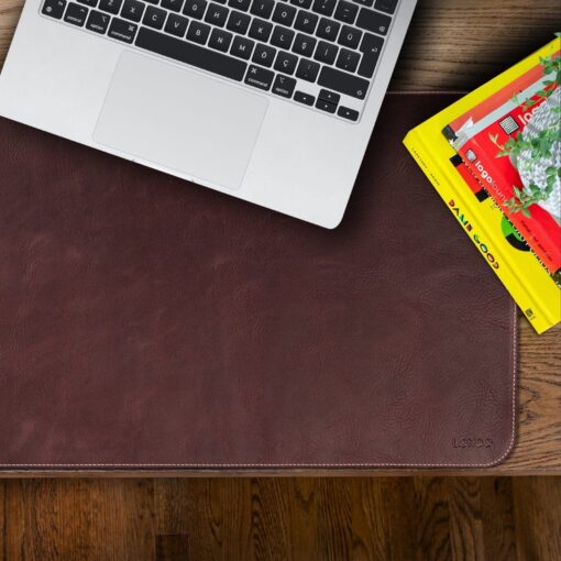 Personalized Leather Mouse Pad - Large Custom Desk Mat - Handcrafted Top Grain Leather - Extended Size - Monogrammed Office Decor - Image 2