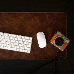 Personalized Leather Mouse Pad - Large Custom Desk Mat - Handcrafted Top Grain Leather - Extended Size - Monogrammed Office Decor