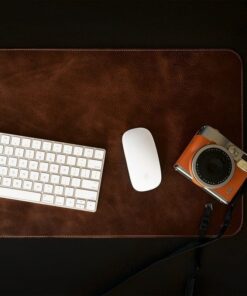 Personalized Leather Mouse Pad - Large Custom Desk Mat - Handcrafted Top Grain Leather - Extended Size - Monogrammed Office Decor