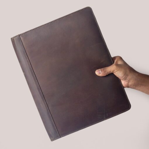 Personalized Leather Padfolio A4 - Custom Business Folder Notepad Holder - Engraved Item - Image 4
