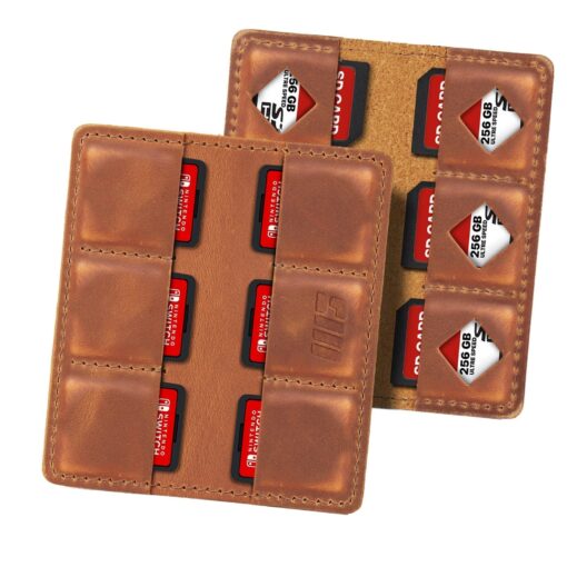 Personalized Leather SD Card Holder - 12 Slot Memory Card Case for Nintendo Switch Games - Minimalist Custom Caddy - Image 3