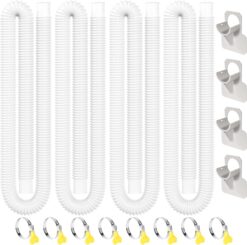 Pool Hose 4-Pack - 1.25" x 59" Above Ground Pool Filter Pump Replacement Kit with Clamps & Holders