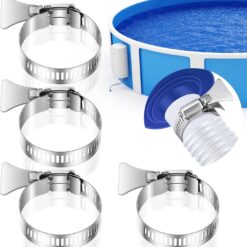 Pool Hose Clamps 1-1/4" (4-Pack) - Heavy Duty Metal Clamps for Above Ground Pools & Filter Pumps (21-44mm)
