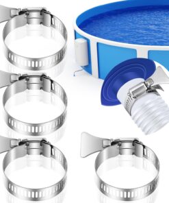 Pool Hose Clamps 1-1/4" (4-Pack) - Heavy Duty Metal Clamps for Above Ground Pools & Filter Pumps (21-44mm)