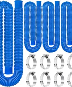 Pool Pump Hose Replacement Kit - 4 Pack 59" x 1.25" Above Ground Pool Filter Hoses with Clamps - Blue