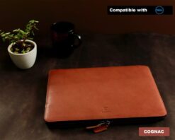 Premium Leather Sleeve Case for Dell XPS 13, 14, 15, 17 & XPS 13 Plus - Folio Cover with Document Pocket