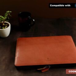 Premium Leather Sleeve Case for Dell XPS 13, 14, 15, 17 & XPS 13 Plus - Folio Cover with Document Pocket