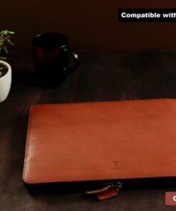 Premium Leather Sleeve Case for Dell XPS 13, 14, 15, 17 & XPS 13 Plus - Folio Cover with Document Pocket
