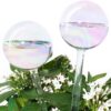 Rainbow Plant Waterer Bulbs - 2 Pack Iridescent Glass Self Watering Spikes for Indoor Plants