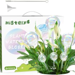 Rainbow Plant Watering Globes - 6 Pack Iridescent Glass Self Watering Bulbs for Indoor Plants