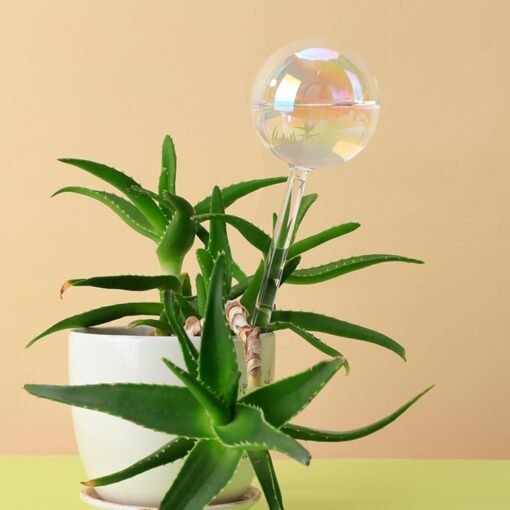 Rainbow Plant Watering Globes - 6 Pack Iridescent Glass Self Watering Bulbs for Indoor Plants - Image 4