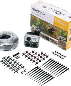 Raindrip Automatic Drip Irrigation Watering Kit - Timer, 20 Drippers - Waters 20 Plants