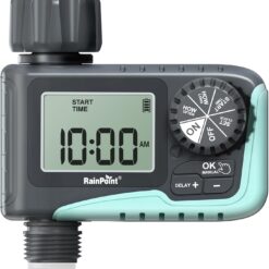 RAINPOINT Sprinkler Timer - Programmable Garden Hose Water Timer with Rain Delay - Digital Irrigation System for Lawn & Yard