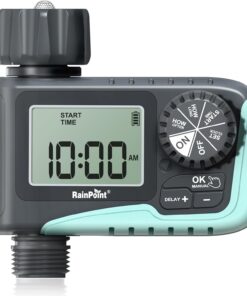 RAINPOINT Sprinkler Timer - Programmable Garden Hose Water Timer with Rain Delay - Digital Irrigation System for Lawn & Yard